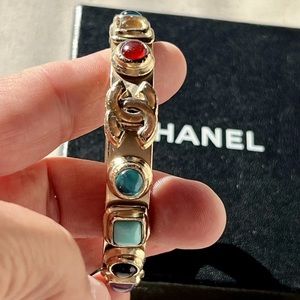 CHANEL titanium multicolored resin stones has my original receipt From Paris